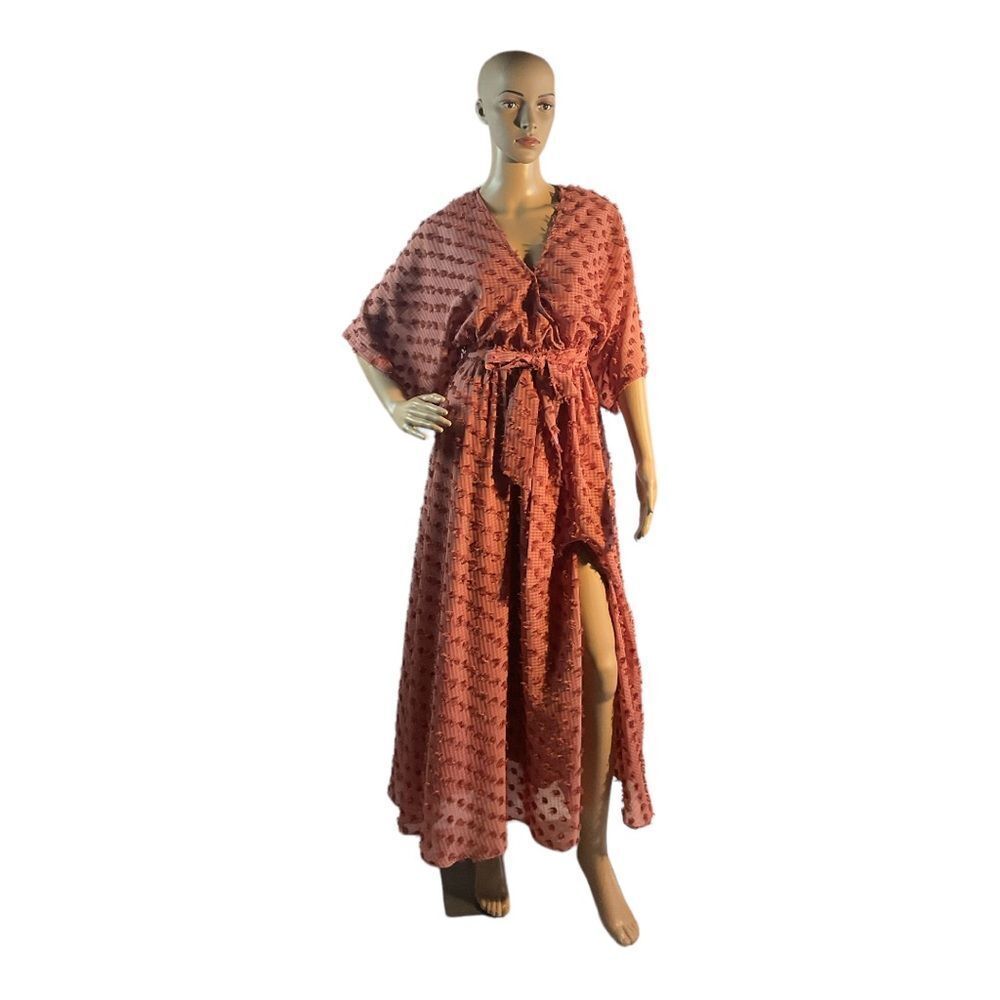 Aakaa Women’s Size S Print orange Floral Maxi Dress